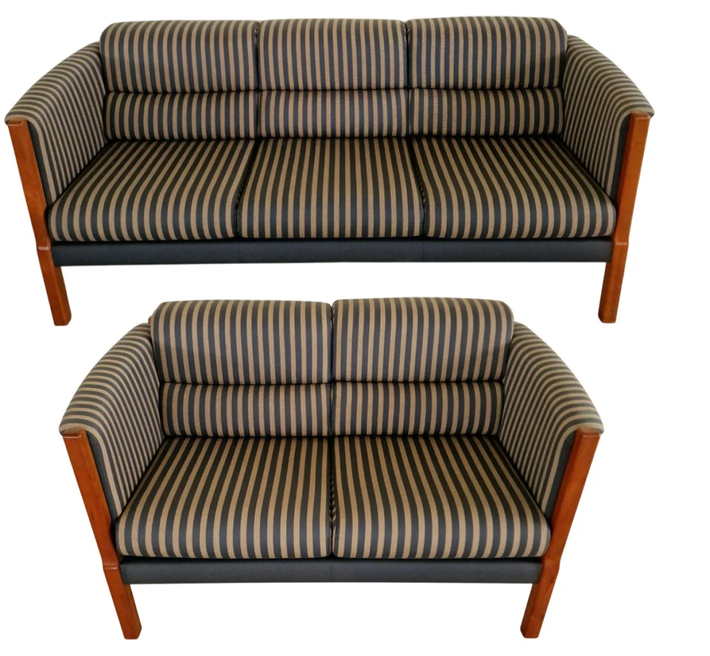 Art Deco Sofas mit Doppel- und Dreiersitzen, 2er Set