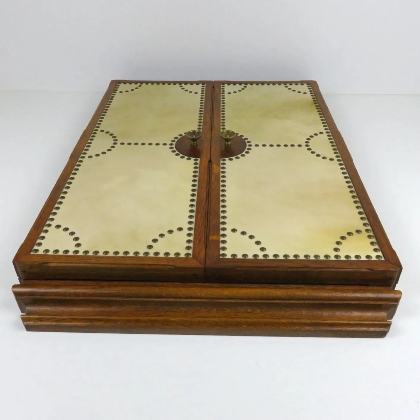 Art Deco Spiegelschrank aus Eiche mit Pergamentplatten, 1930