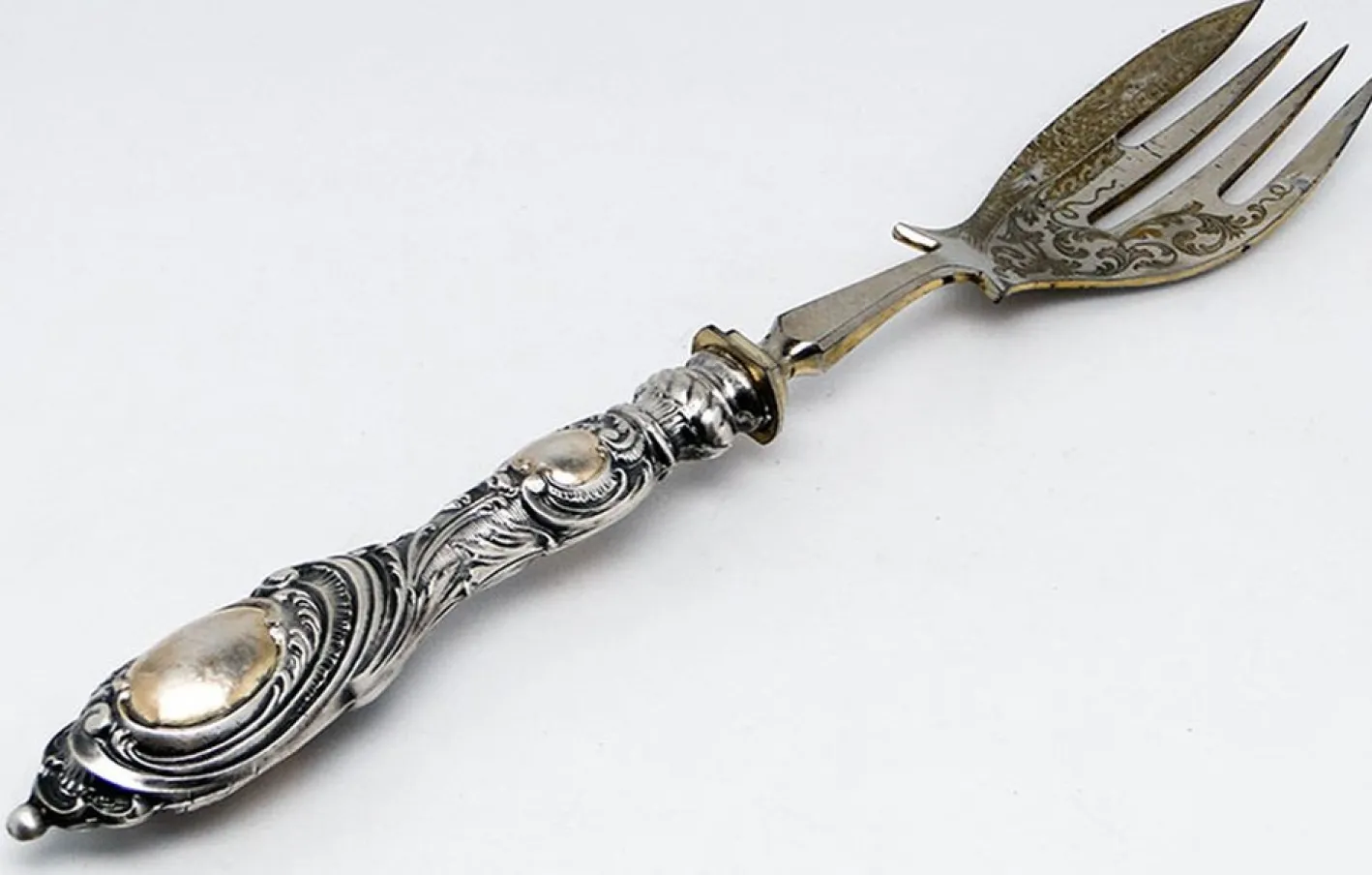 Art Deco Splitter Salatlöffel, Ehem. Preußen, 1880er