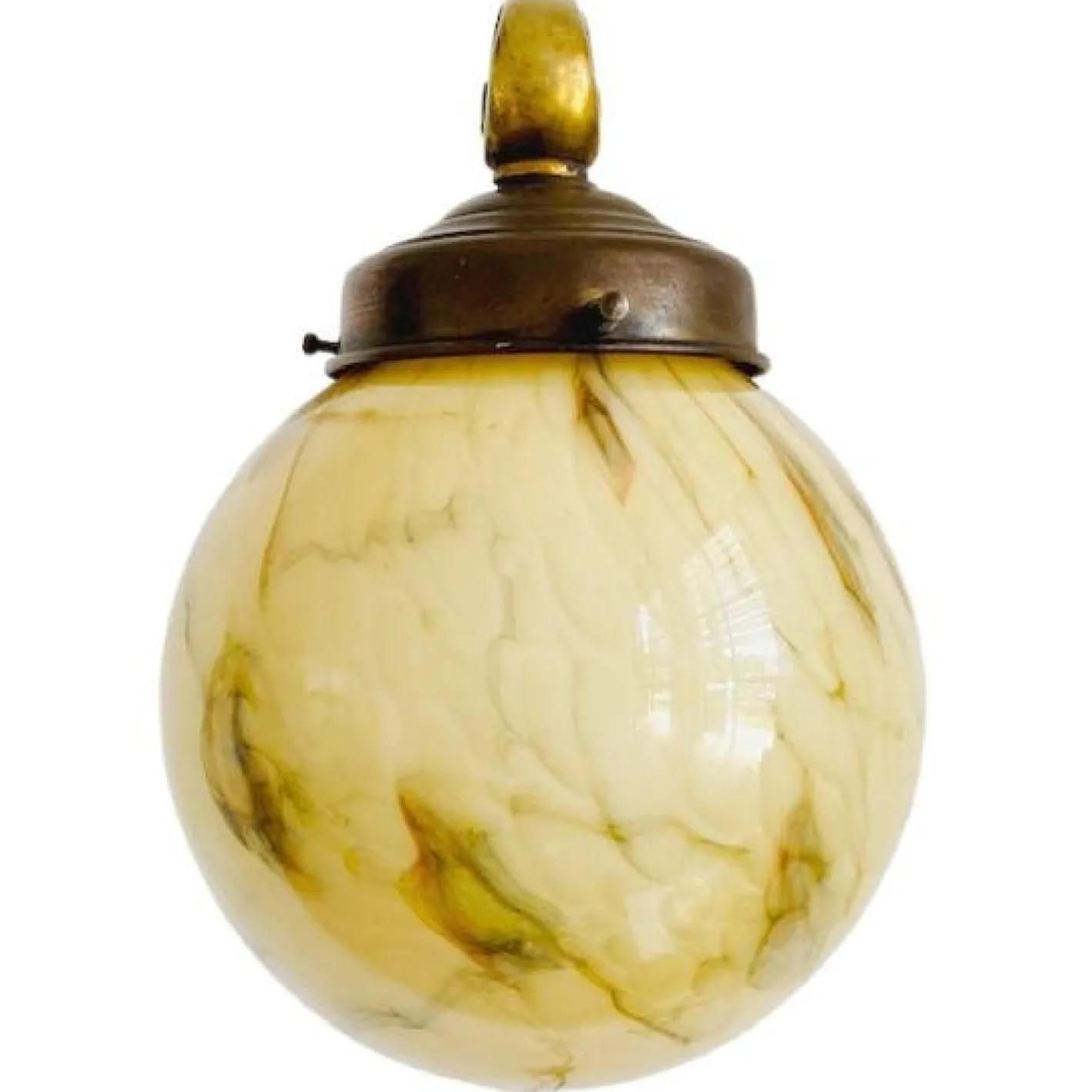 Art Deco Wandlampe aus Messing & Opalglas, 1930er