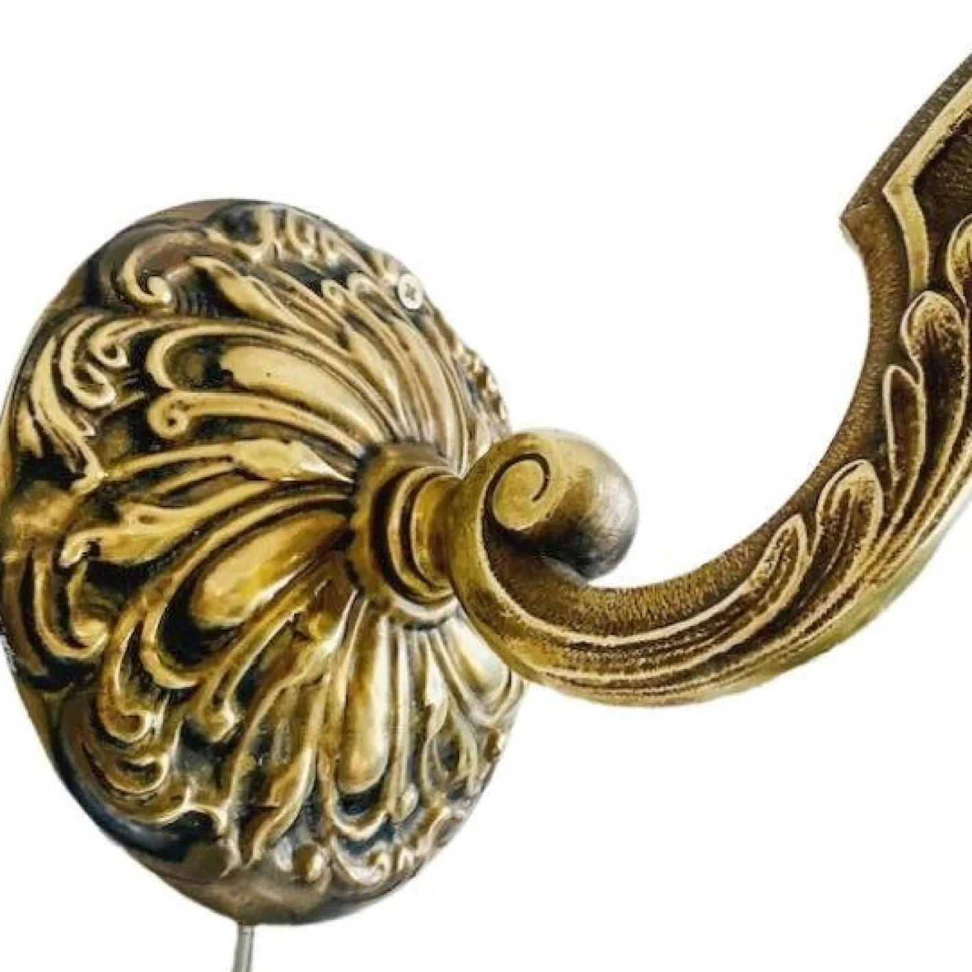Art Deco Wandlampe aus Messing & Opalglas, 1930er