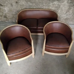 Art Deco Wohnzimmer Set, 3er Set