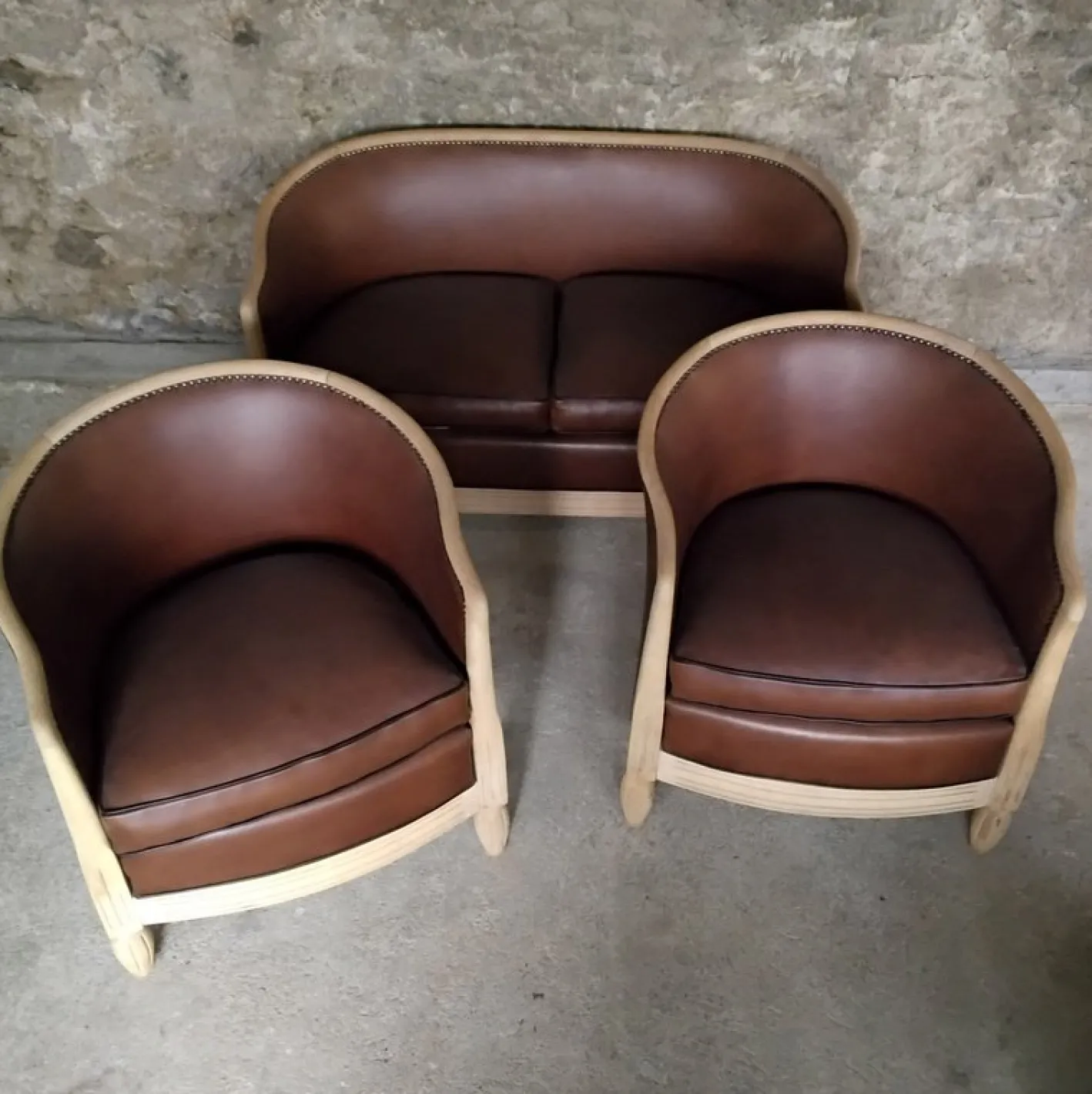 Art Deco Wohnzimmer Set, 3er Set