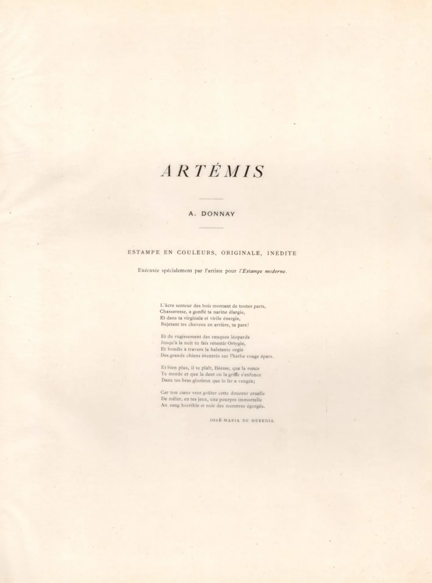 Auguste Donnay, Artémis, 1898, Lithographie auf Papier