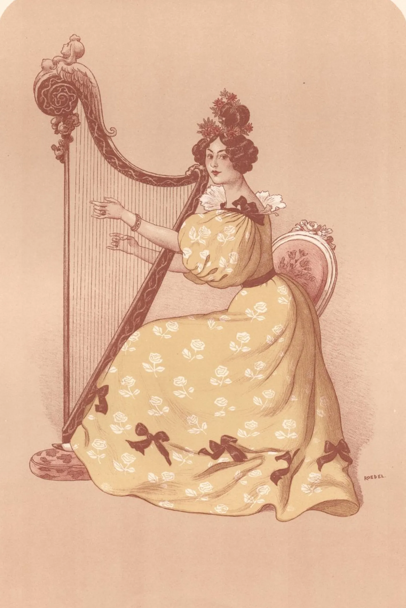 Auguste Roedel, La Romance, 1898, Lithographie & Papier