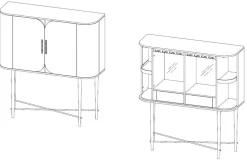 Azure Barschrank in Poolgrau