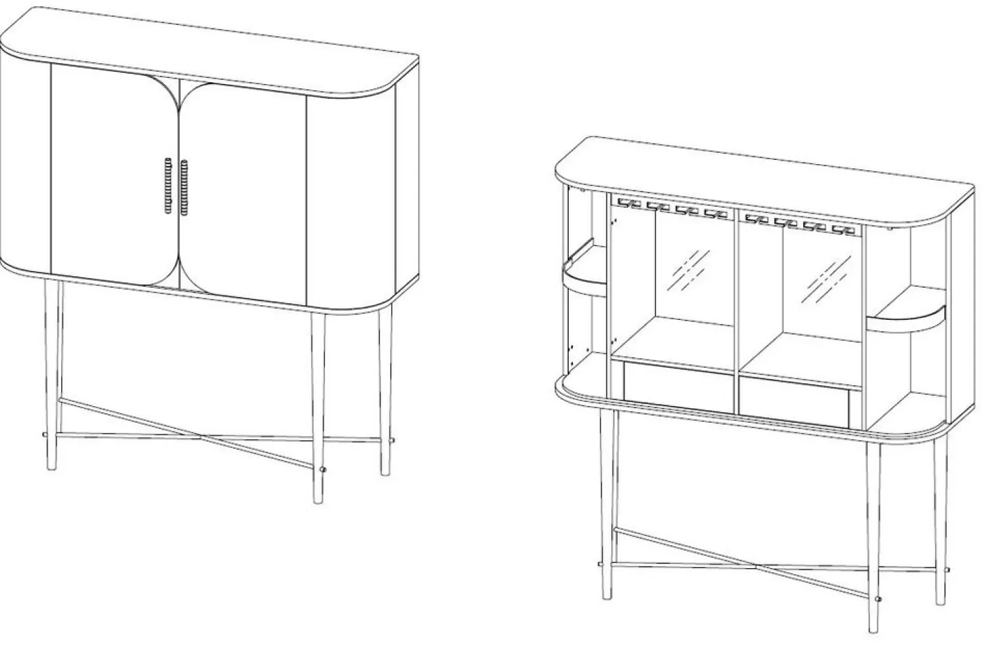 Azure Barschrank in Poolgrau