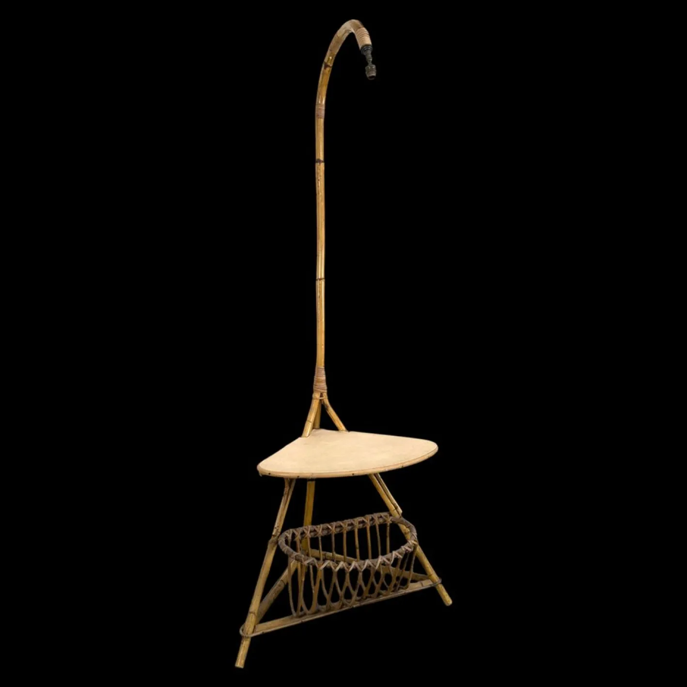 Bambus und Rattan Stehlampe
