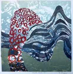 Barbara Wagner, Silent Wave III, 2026, Linolschnitt