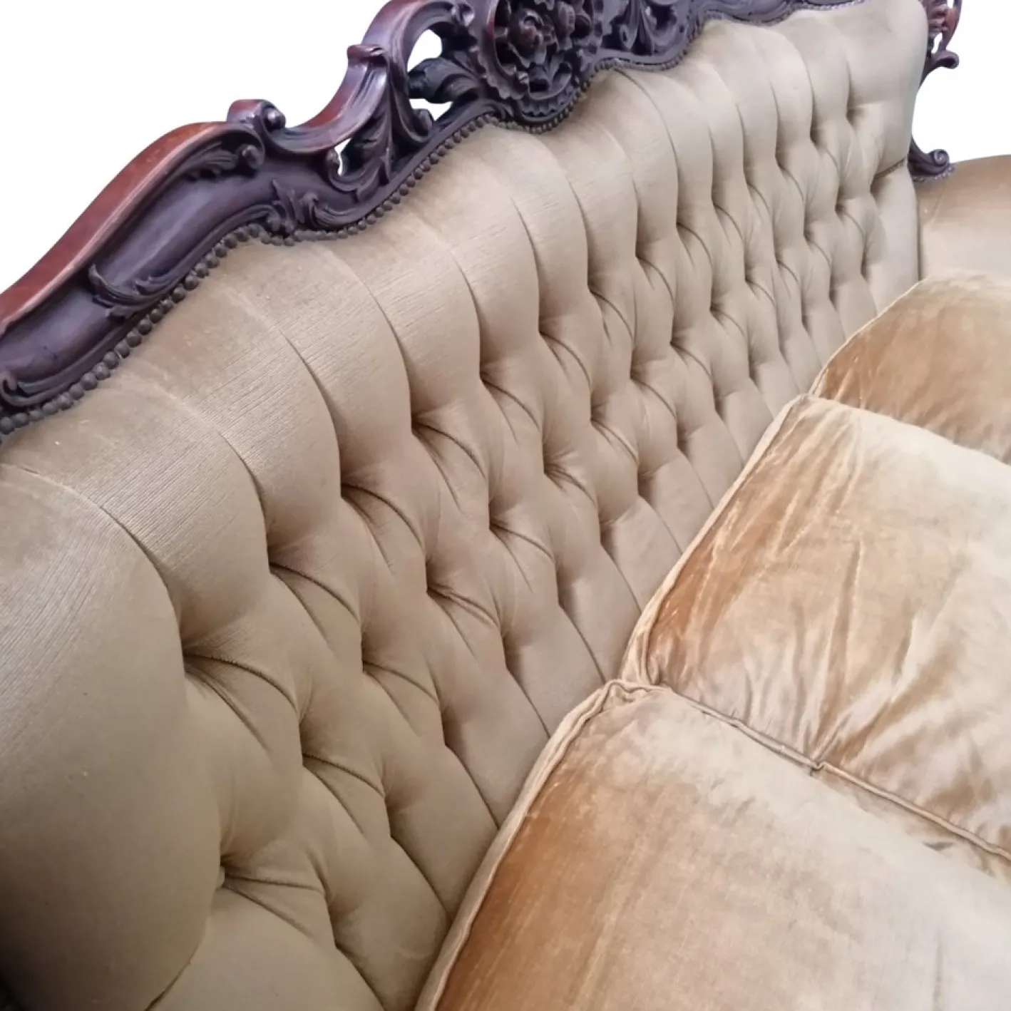 Barockes Sofa aus goldenem Samt, 1950er