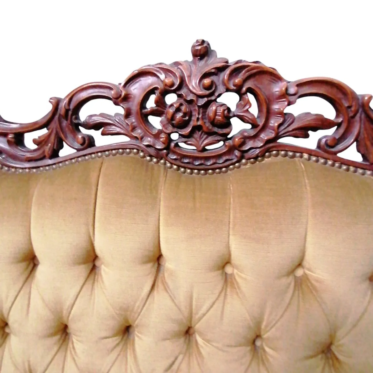 Barockes Sofa aus goldenem Samt, 1950er
