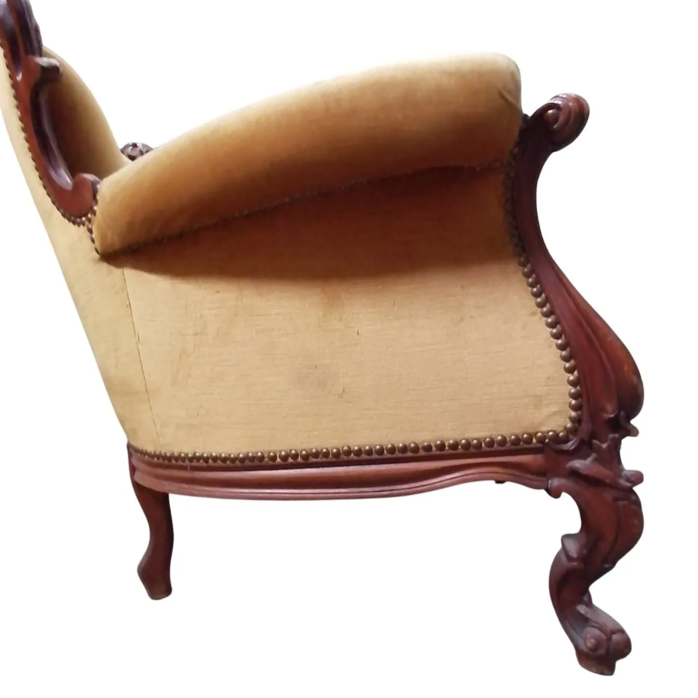Barockes Sofa aus goldenem Samt, 1950er
