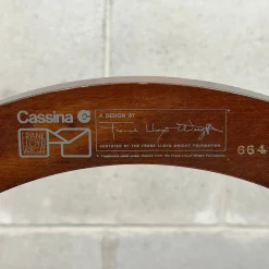 Barrel Stuhl aus Holz & Schwarzem Leder von Frank Lloyd Wright für Cassina, 1940er