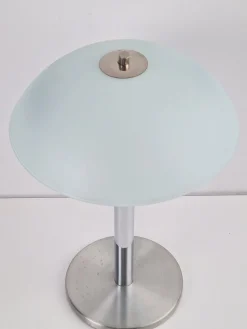 Bauhaus Mushroom Tischlampe aus Chrom, Stahl & Opalglas, 1940