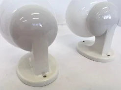 Bauhaus Wandlampen aus Porzellan & Glas, 1930er, 2er Set