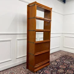 Bücherregal aus Eschenholz und Glas von Globe Wernicke