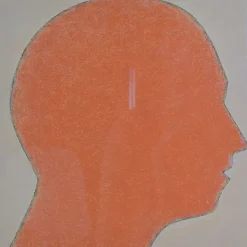 Beate Selzer, Silhouette Gesichter, 1990er, Lithographie, Gerahmt