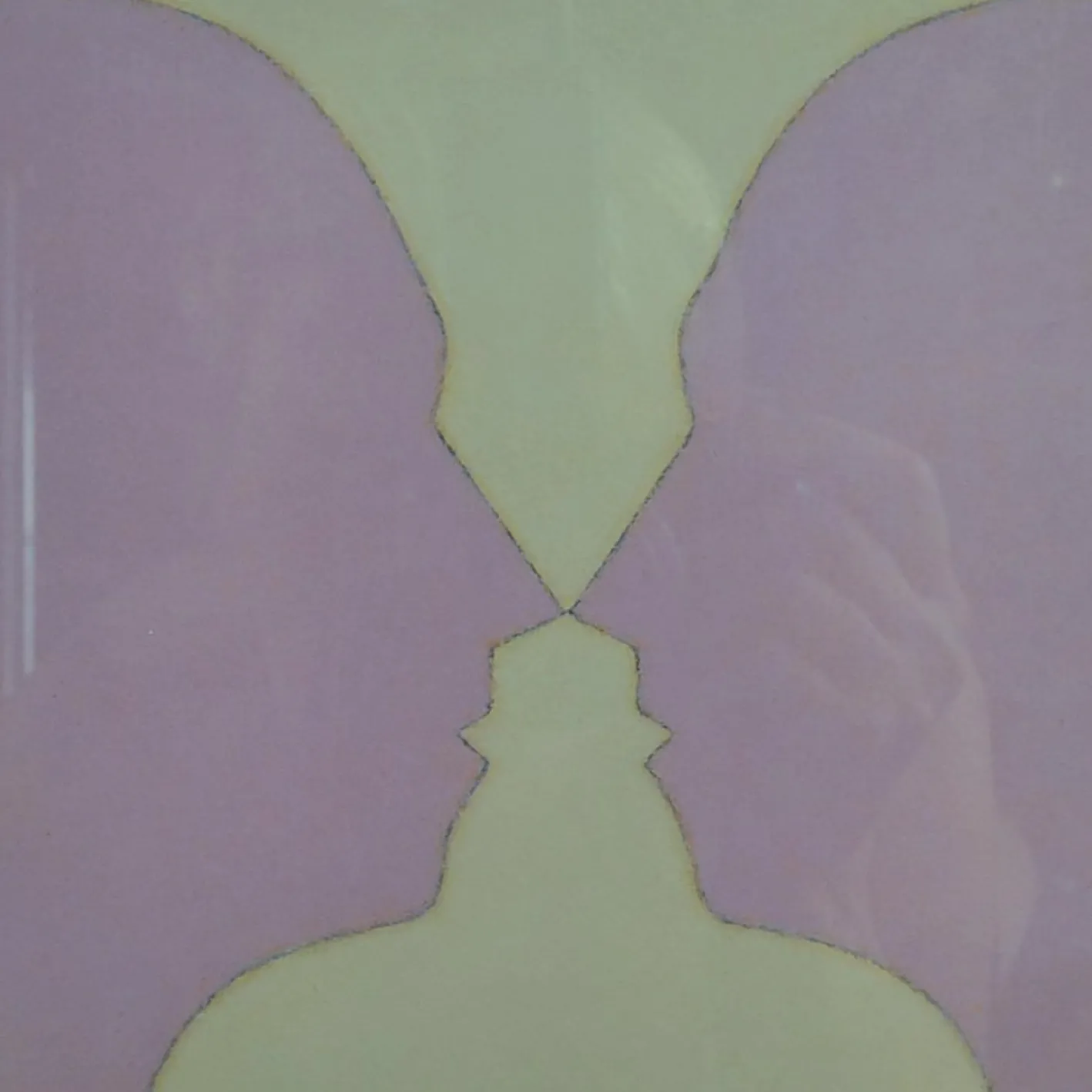Beate Selzer, Silhouette Gesichter, 1990er, Lithographie, Gerahmt