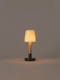 Beige Básica Mínima Batería Tischlampe von Santiago Roqueta für Santa & Cole