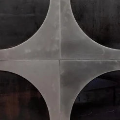 Belgische Brutalistische Wandskulptur in Schwarz & Silber, 1960er, 4er Set