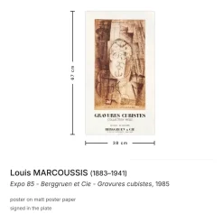 Berggruen et Cie - Gravures Cubistes Poster im Stil von Louis Marcoussis, 1985