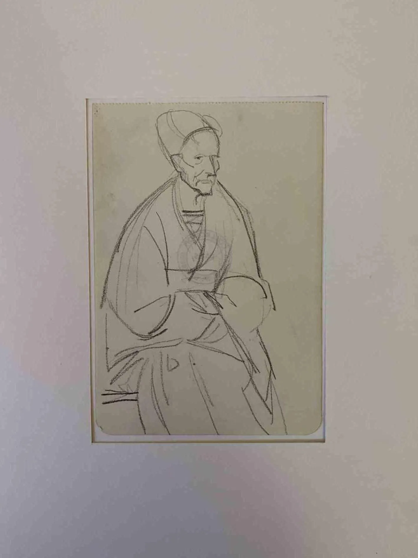 Bernard Bécan, The Old Man, Original Bleistiftzeichnung, 1913