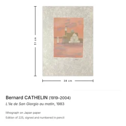 Bernard Cathelin, Lile de San Giorgio au Matin, 1983, Lithographie