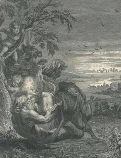 Bernard Picart, Akt Tithon von Le Temple des Muses, 18. Jh., Radierung