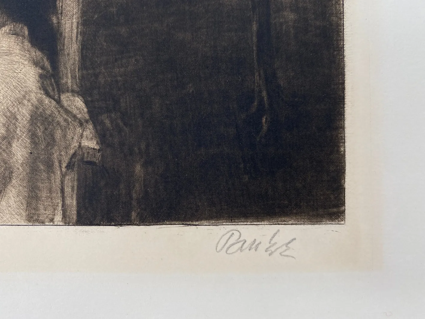 Bernhard Pankok, Jugendstil-Geiger, 1896, Radierung