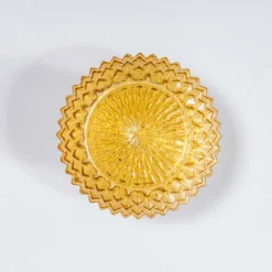 Bernsteinfarbene Ananas Decken- oder Wandlampe, 1950er