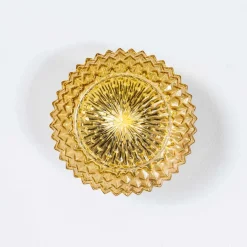 Bernsteinfarbene Ananas Decken- oder Wandlampe, 1950er