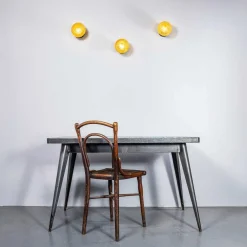 Bernsteinfarbene Ananas Decken- oder Wandlampe, 1950er
