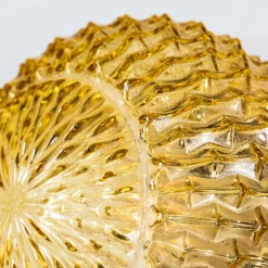 Bernsteinfarbene Ananas Decken- oder Wandlampe, 1950er