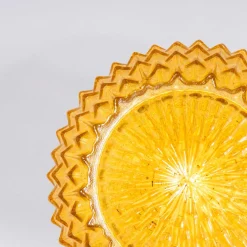 Bernsteinfarbene Ananas Decken- oder Wandlampe, 1950er