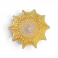 Böhmische Candia Irisierende Goldschale im Jugendstil mit Dornen, 1898