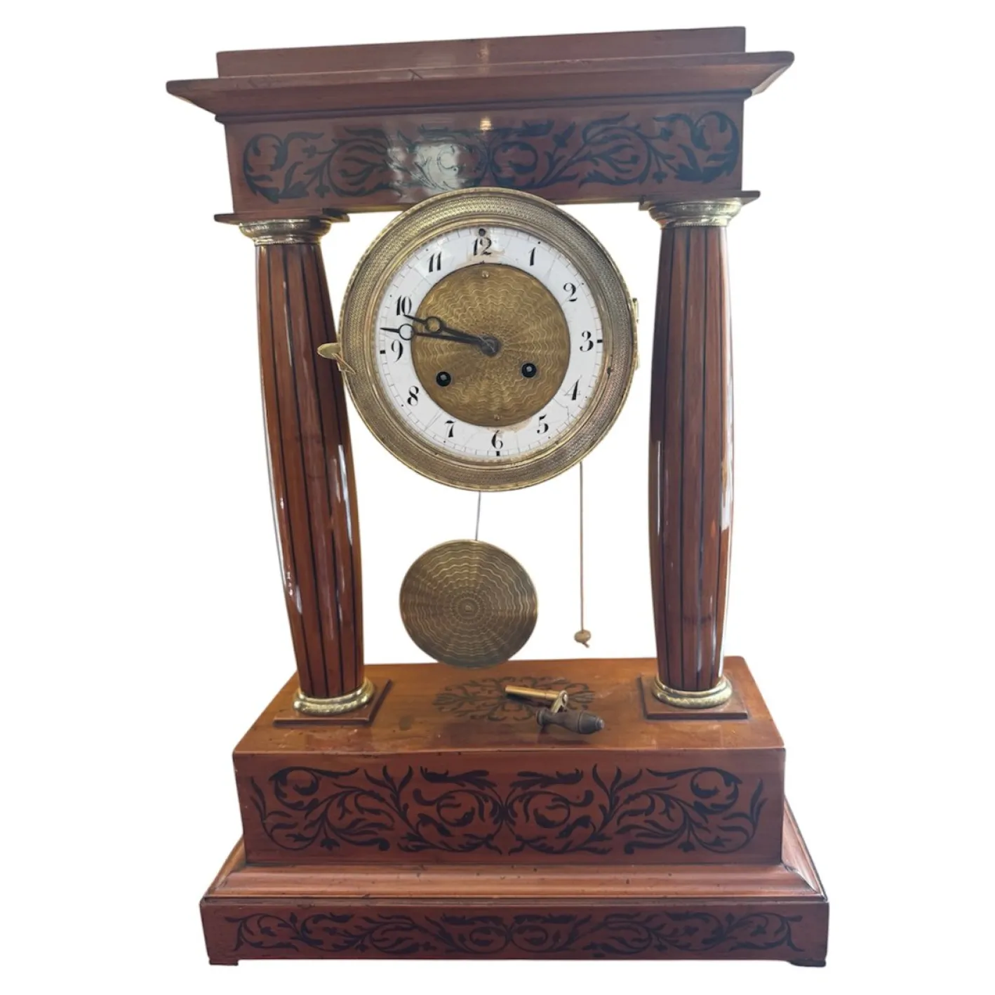 Biedermeier Portico Kommode Uhr