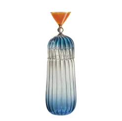 Blaue Calypso Flasche + Glas von Serena Confalonieri