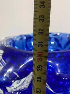 Blaue Rostrato Murano Glasvase von Simeng