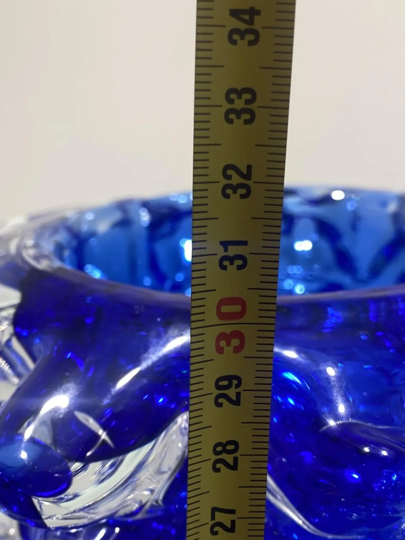 Blaue Rostrato Murano Glasvase von Simeng