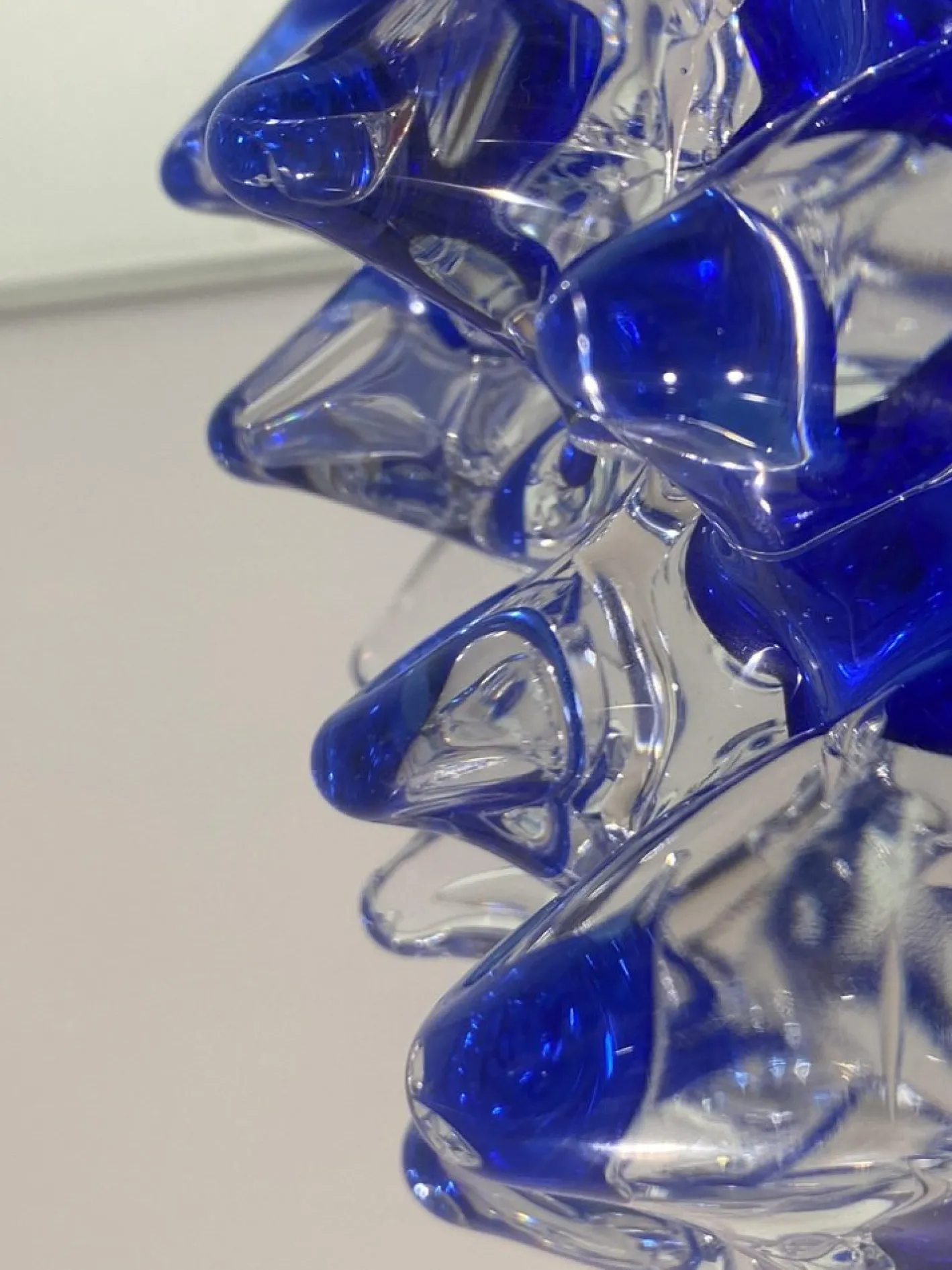 Blaue Rostrato Murano Glasvase von Simeng