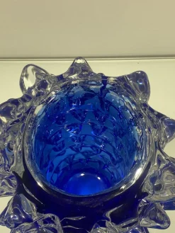 Blaue Rostrato Murano Glasvase von Simeng