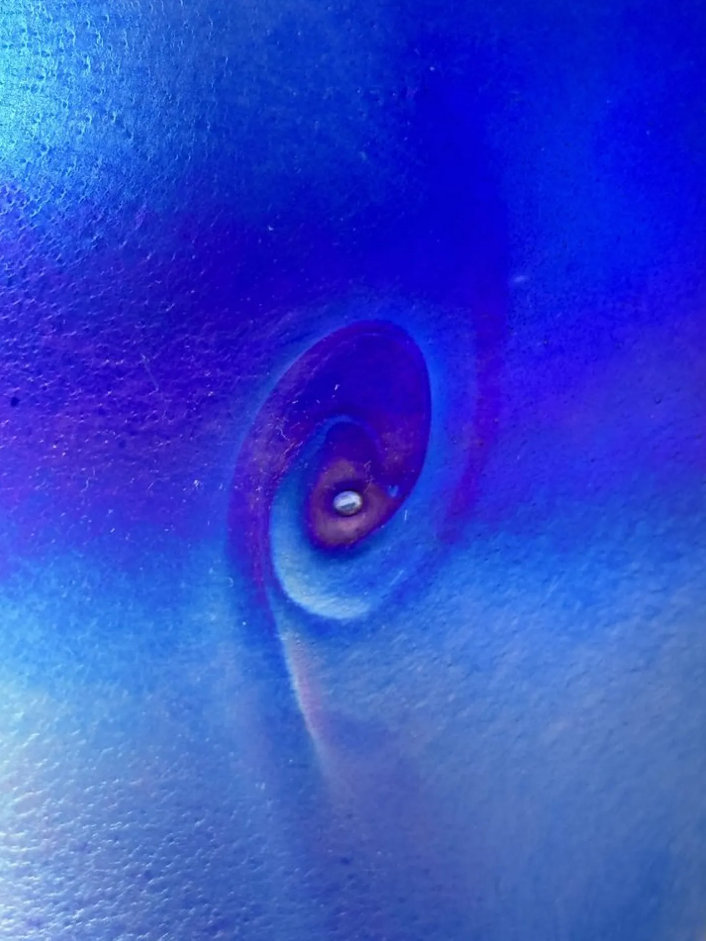 Blau schillernde Jugendstil Glasvase von Loetz