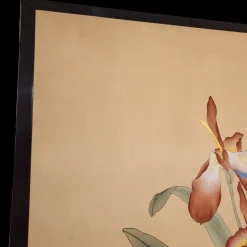 Blumenbemalter Paravent, 1920er-1940er