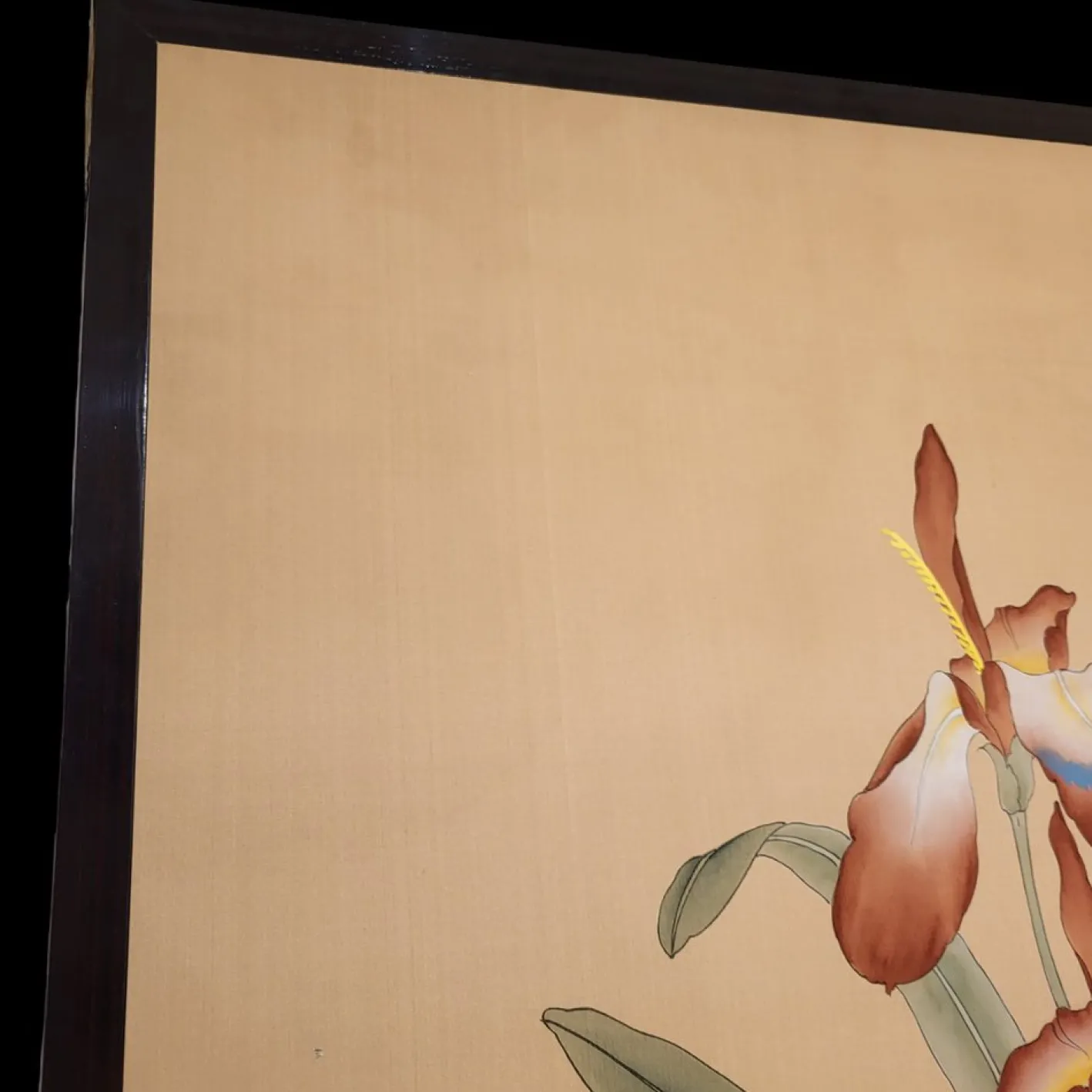 Blumenbemalter Paravent, 1920er-1940er