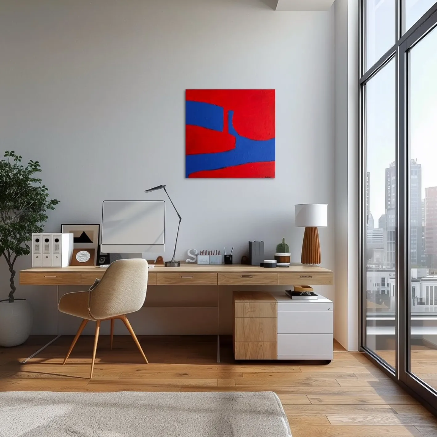 Bodasca, Rote Form, 2025, Acryl auf Leinwand