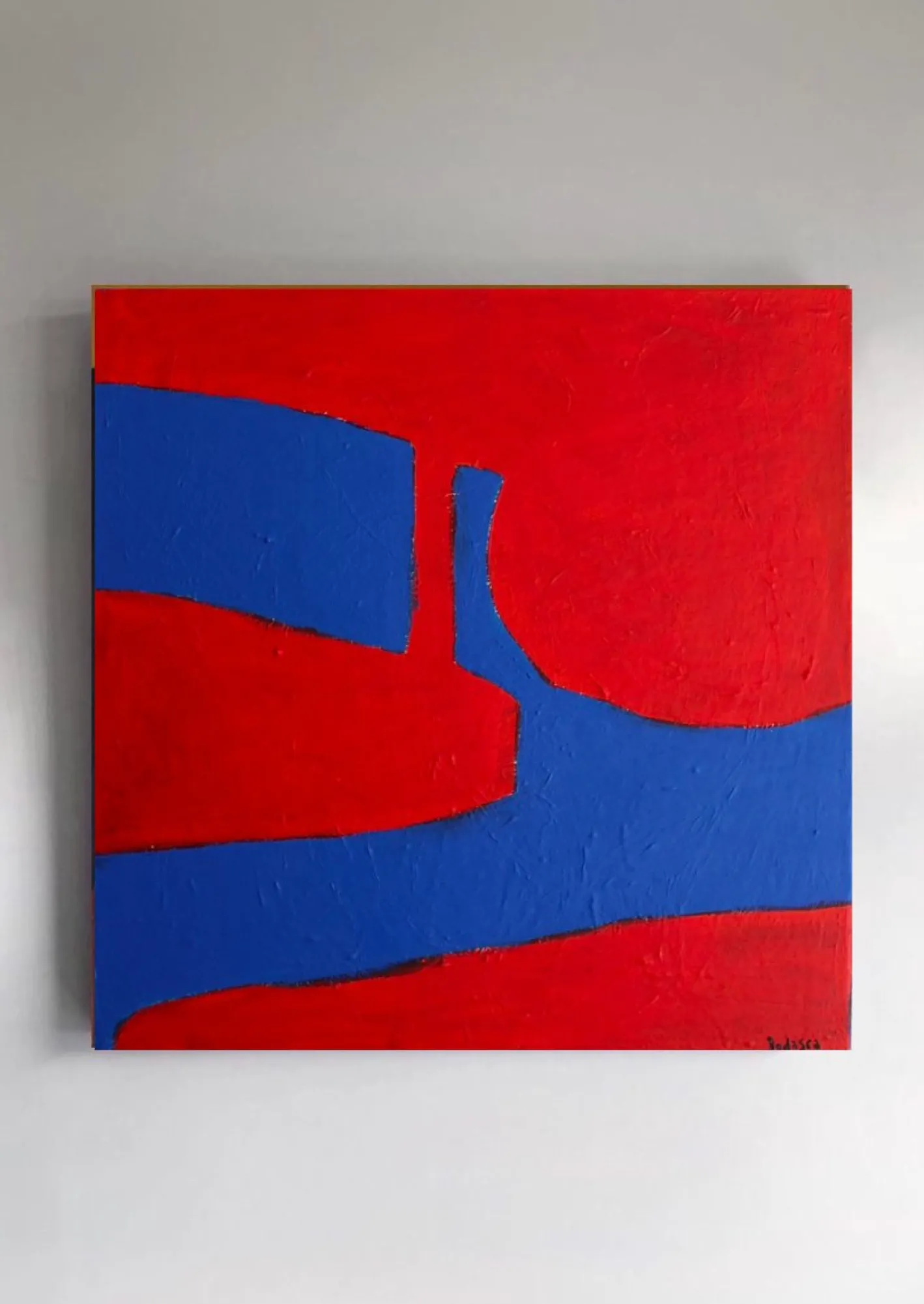 Bodasca, Rote Form, 2025, Acryl auf Leinwand