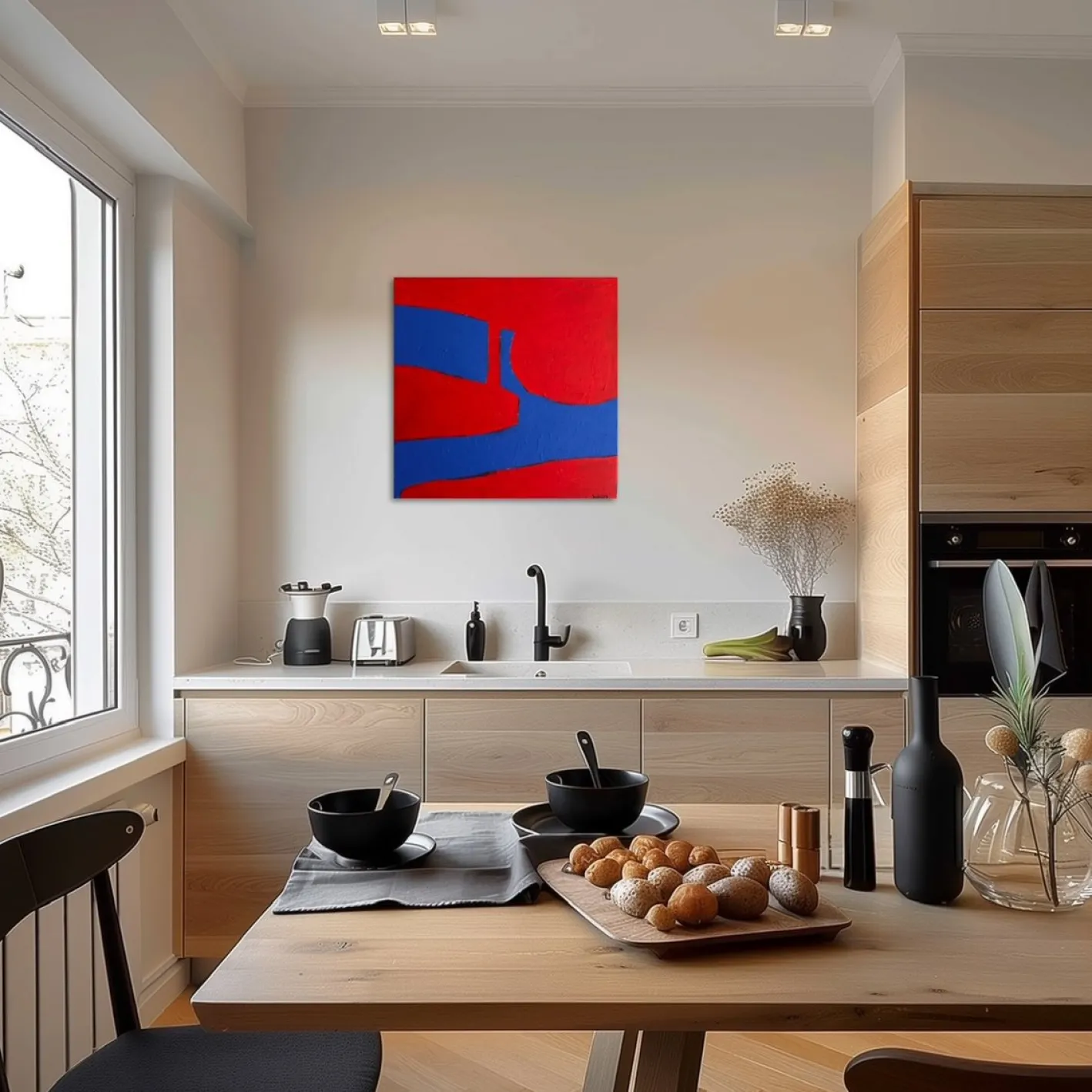 Bodasca, Rote Form, 2025, Acryl auf Leinwand