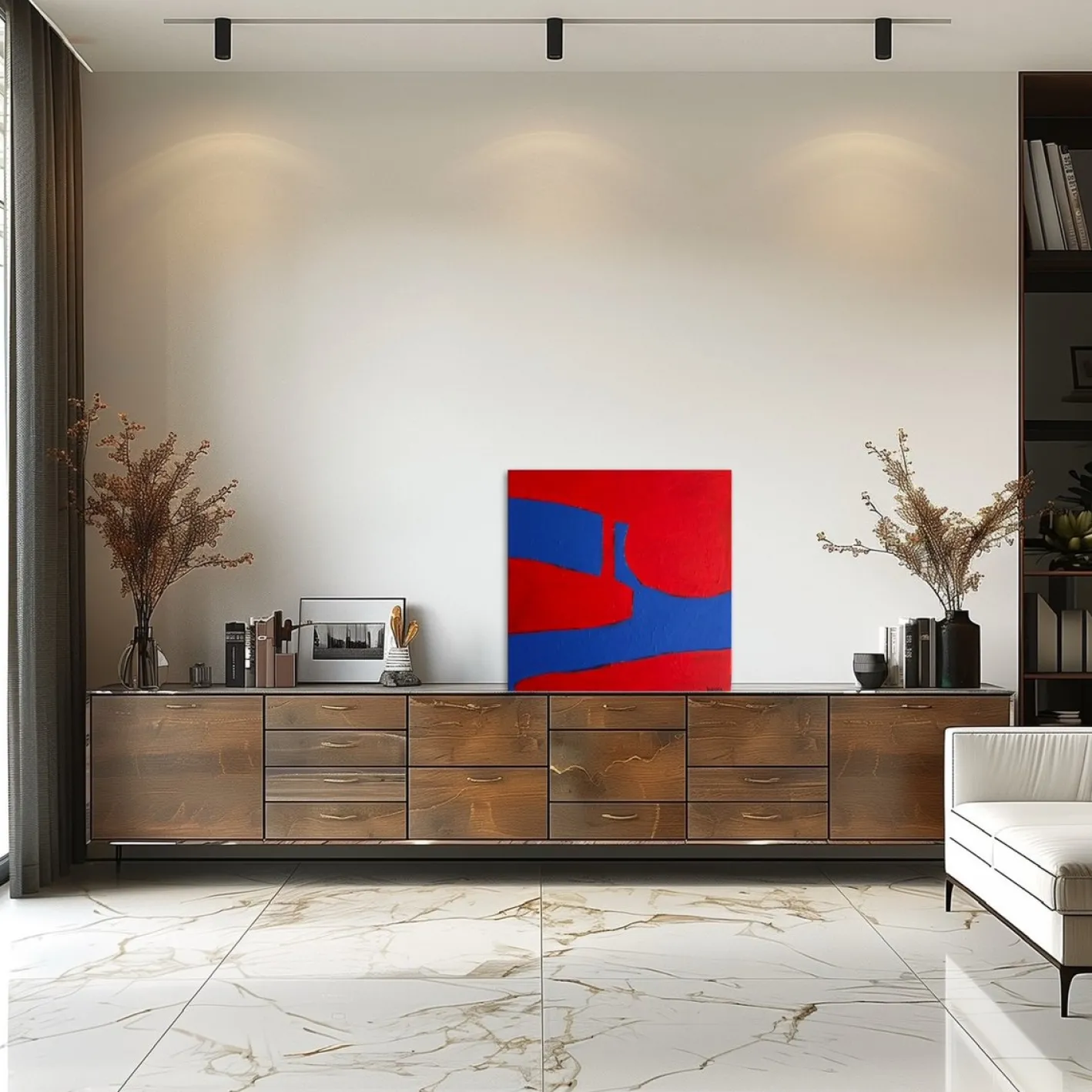Bodasca, Rote Form, 2025, Acryl auf Leinwand