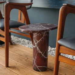 Bold Rosso Levanto Marmor Beistelltisch von Kiwano Concept