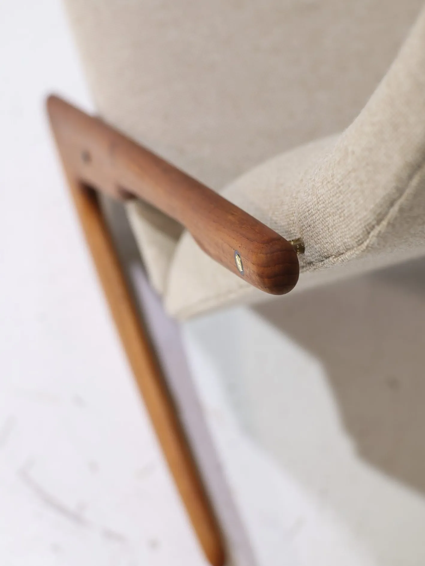 Boomerang Schaukelstuhl aus Teak, 1960er